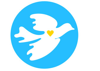 Friedenstaube mit Herz