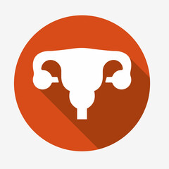 Female reproductive system, fertility icon. Human anatomy symbol for medical concept.