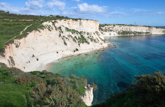 Hal Far cliffs along south coast, Birzebbuga, Malta