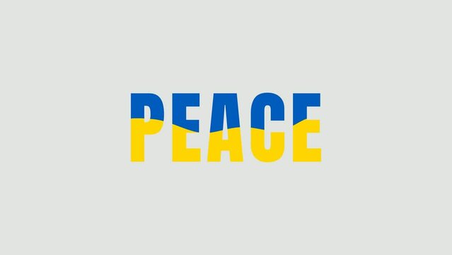 Peace wave animaton with alpha channel. Blue and yellow colors.