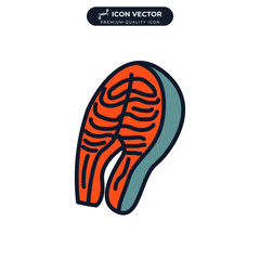 Fresh salmon steak icon symbol template for graphic and web design collection logo vector illustration