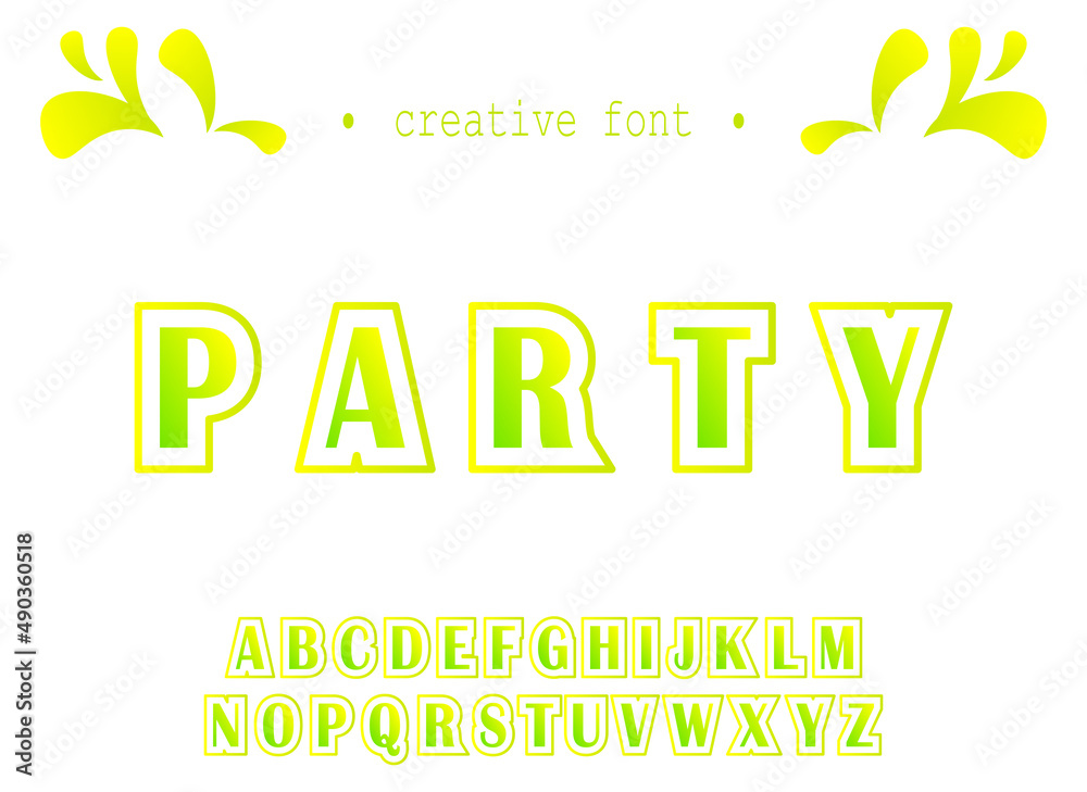 Fototapete creative font vector template, isolated graphic abc set, typography symbol collection, text letter d