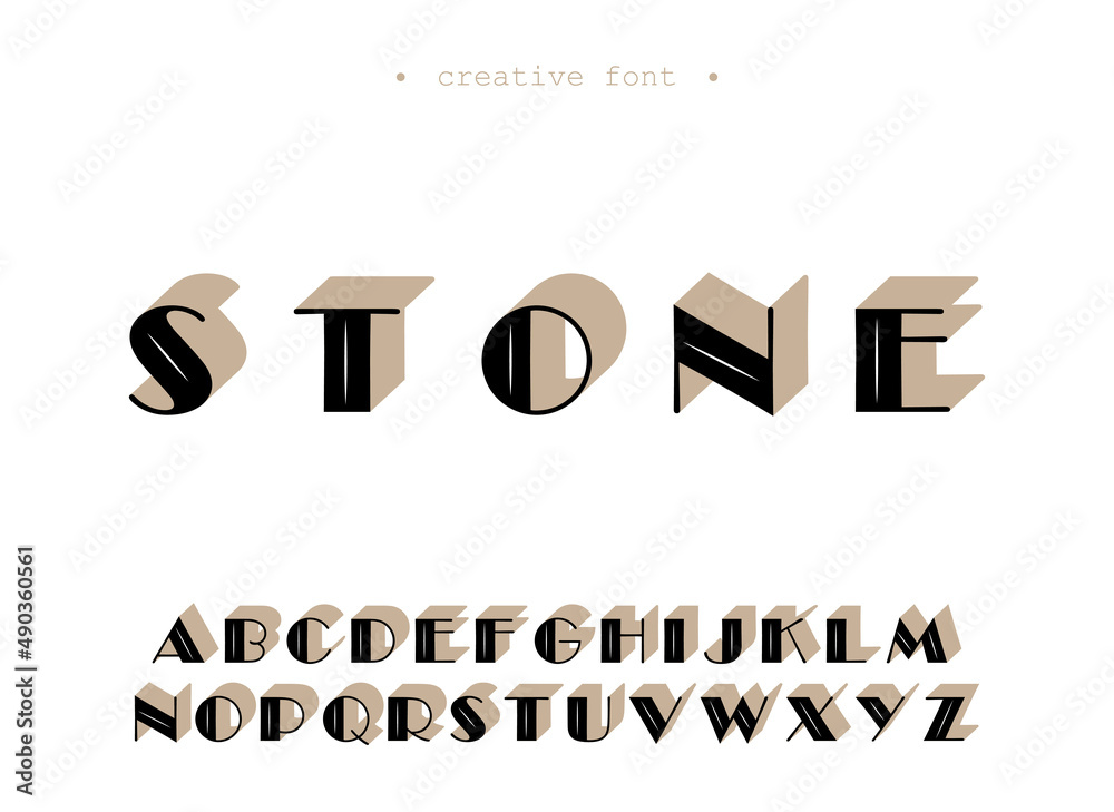 Fototapete abstract retro typography symbol vector set, latin typescript alphabet collection, creative graphic 