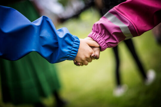 Children holding hands