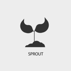 Sprout vector icon illustration sign