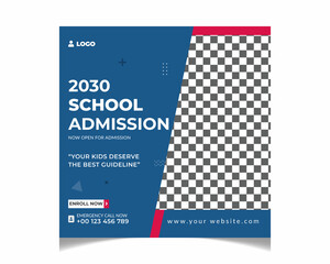 School admission social media post template Premium Design