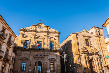 Fototapeta premium View of the Ancient City Palace in Piazza Armerina, Sicily, Italy, Europe