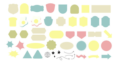 Simple Sticker Shapes Candy Color