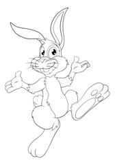 Fototapeta na wymiar Easter Bunny Cartoon Rabbit Illustration