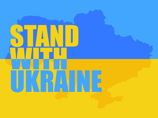 Stand with Ukraine peace pray stop war russia world text vector lettering 