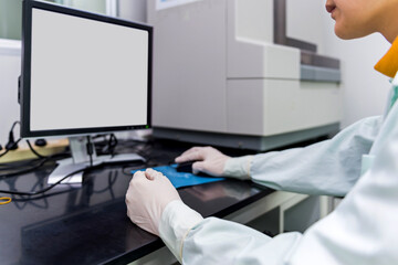 working at medical laboratory