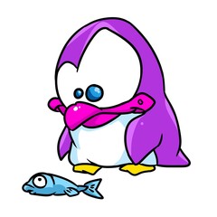 little penguin bird character illustration cartoon