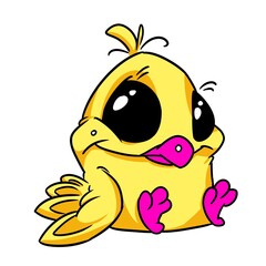 Little chick parody bird character illustration cartoon