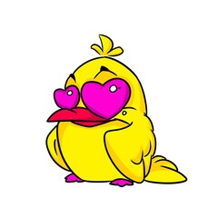 Little love bird parody character illustration cartoon