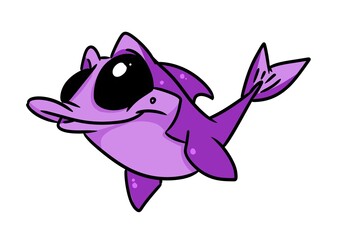 Little fish parody animal eyes character illustration cartoon