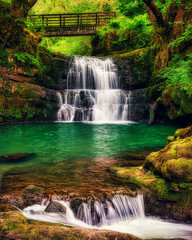 Sychryd Falls Waterfall