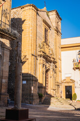 Obraz premium Church of San Rocco Facade in Piazza Armerina, Enna, Sicily, Italy, Europe