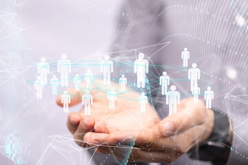 Global network. Blockchain. 3D illustration. Neural networks and artificial intelligence. Abstract