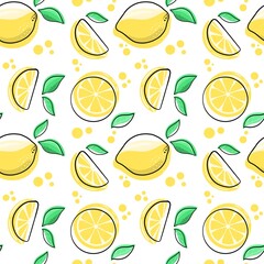 A pattern with lemons in a trendy style. Ready-made design for various items. The illustration is hand-drawn with live lines.