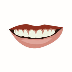 Vector illustration of sweet smiling woman's lips.