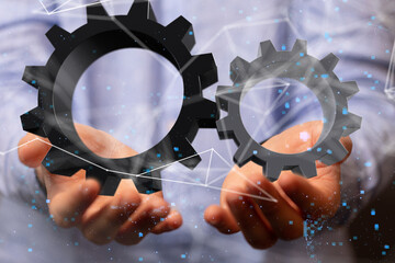gear Technology background. Big data concept