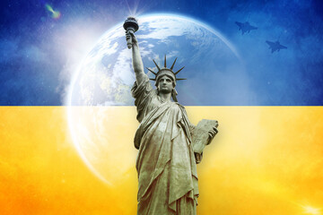 Fototapeta premium Une guerre mondiale Ukraine Russie ou la paix dans le monde