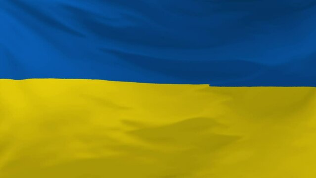 Ukraine Flag blowing in the wind Animation, Ukrainian National Flag