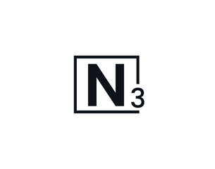 Fototapeta premium N3, 3N Initial letter logo