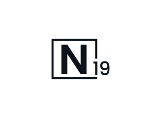 N19, 19N Initial letter logo