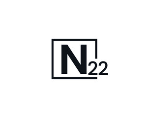 Obraz premium N22, 22N Initial letter logo