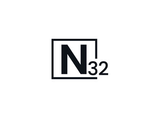 N32, 32N Initial letter logo