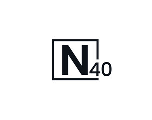 N40, 40N Initial letter logo