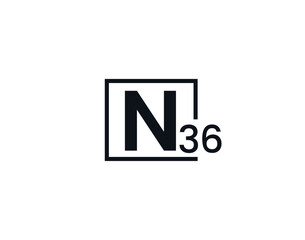 N36, 36N Initial letter logo