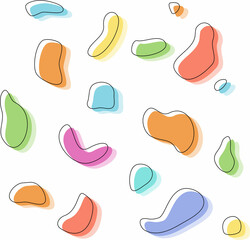 Set of abstract geometric banners graphic elements. Dynamic color shapes and lines with flowing liquid shapes. vector illustration. Abstract shapes in different colors with stroke