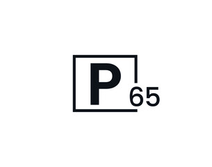 P65, 65P Initial letter logo