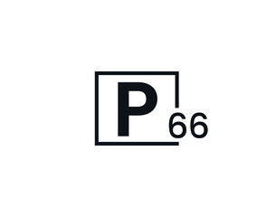 P66, 66P Initial letter logo