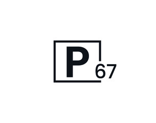 P67, 67P Initial letter logo