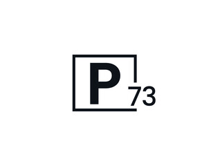 P73, 73P Initial letter logo