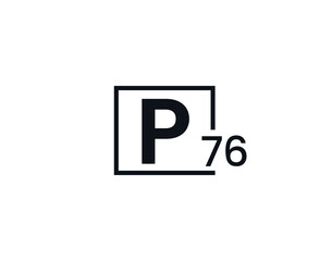 P76, 76P Initial letter logo