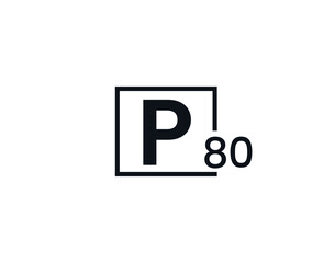 P80, 80P Initial letter logo