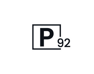 P92, 92P Initial letter logo