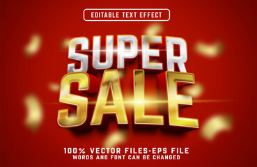 Super sale 3d text effect premium vectors
