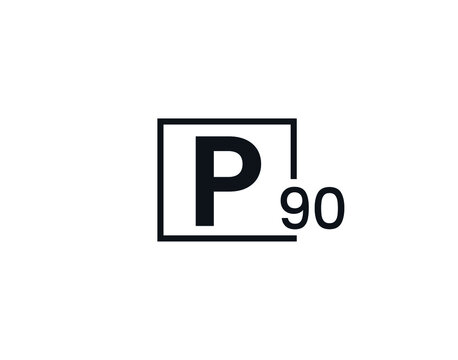 P90, 90P Initial letter logo