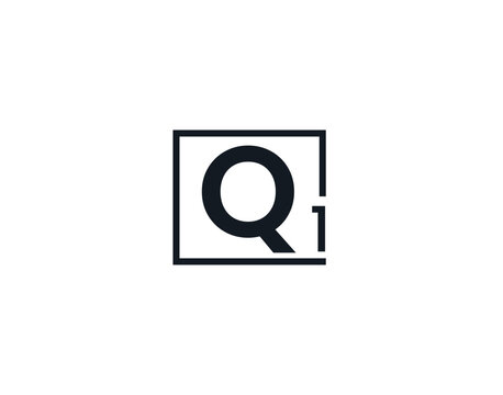 Q1, 1Q Initial letter logo