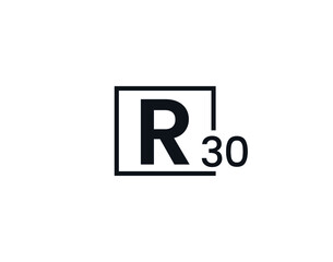 R30, 30R Initial letter logo