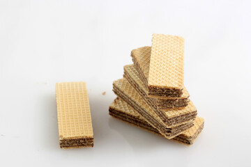 Stacked Wafer on White Background