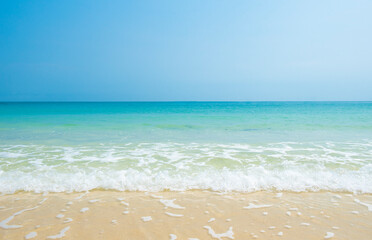 Wave & Sand beach background , holiday or relax in summer concept.
