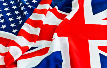UK flag and USA Flag together