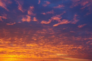 beautiful dramatic sky with clouds at sunset