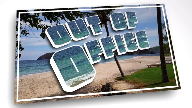 Out of Office Vacation Postcard Reply Automated Response Communication 3d Animation.